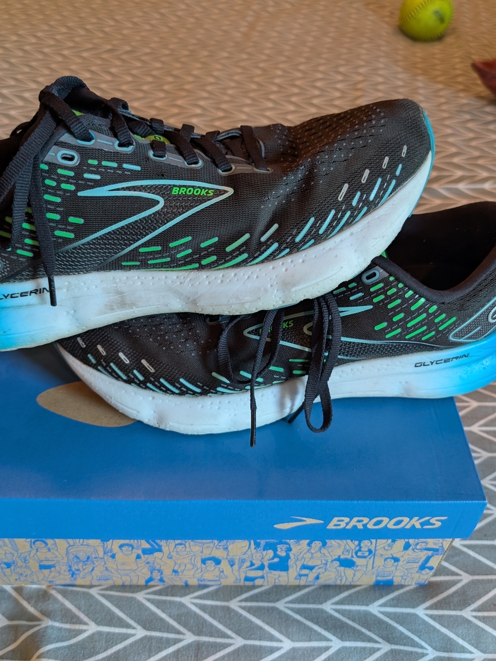 Brooks Glycerin 20 Black/Hawaiian Ocean/Green Men's 10.5